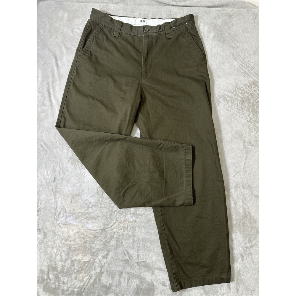 Uniqlo brown wide leg chino pants men’s 34x30